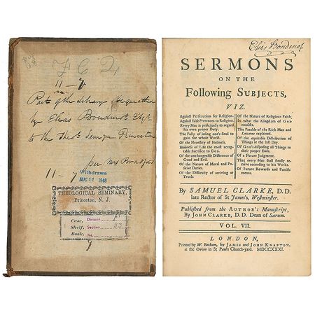 Lot #7238 Elias Boudinot Signed Book - Image 1
