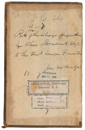 Lot #7238 Elias Boudinot Signed Book - Image 2