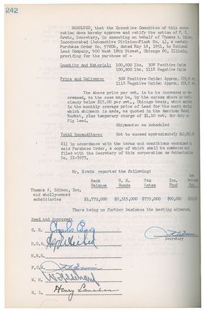 Lot #7386 Thomas A. Edison, Inc. Executive Committee Ledger - Image 8