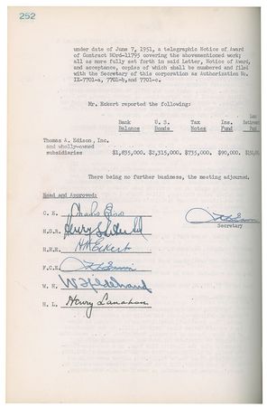 Lot #7386 Thomas A. Edison, Inc. Executive Committee Ledger - Image 9