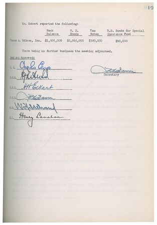 Lot #7386 Thomas A. Edison, Inc. Executive Committee Ledger - Image 12