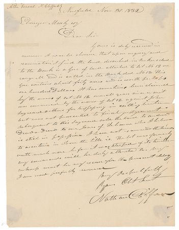 Lot #7306 Nathan Clifford Autograph Letter Signed - Image 1