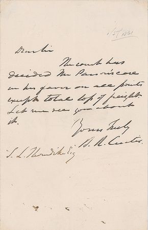 Lot #7307 Benjamin Robbins Curtis Autograph Letter Signed - Image 1