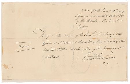 Lot #7341 Smith Thompson Autograph Document Signed - Image 1