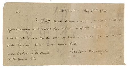 Lot #7347 Bushrod Washington Autograph Document Signed - Image 1