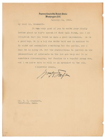 Lot #7339 William H. Taft Typed Letter Signed - Image 1