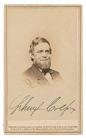 Lot #7243 Schuyler Colfax Signed Photograph - Image 1