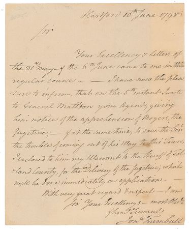 Lot #7284 Jonathan Trumbull, Jr Autograph Letter Signed - Image 1