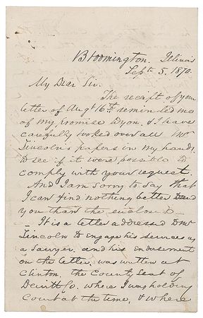 Lot #7309 David Davis Autograph Letter Signed - Image 1
