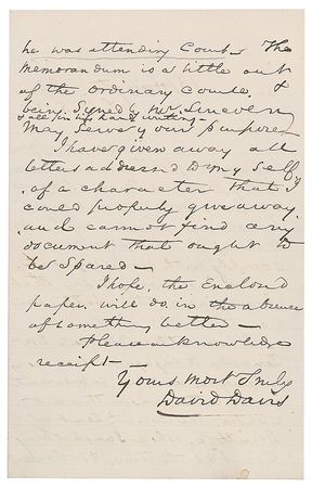 Lot #7309 David Davis Autograph Letter Signed - Image 2