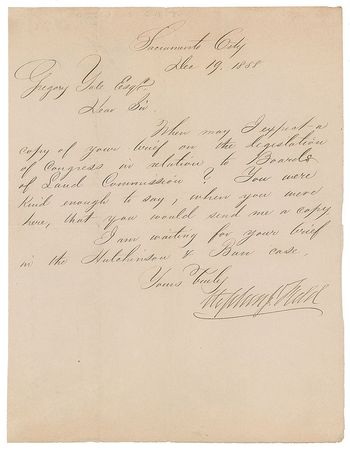 Lot #7314 Stephen J. Field Letter Signed - Image 1