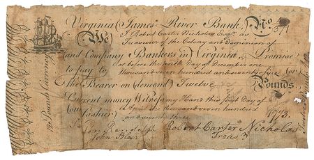 Lot #7227 Peyton Randolph and John Blair Document Signed - Image 1