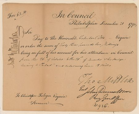 Lot #7218 Thomas Mifflin Document Signed - Image 1