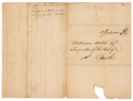 Lot #7208 Nathaniel Gorham Document Signed - Image 2