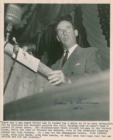 Lot #7280 Adlai Stevenson and Estes Kefauver Signed Photographs - Image 2