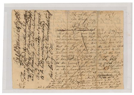 Lot #7192 Oliver Wolcott Autograph Endorsement Signed - Image 1