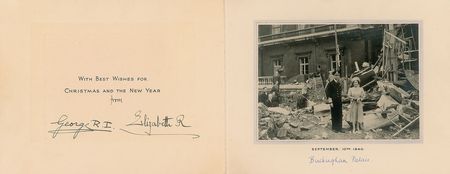Lot #7441  King George VI and the Queen Mother Signed Christmas Card - Image 1