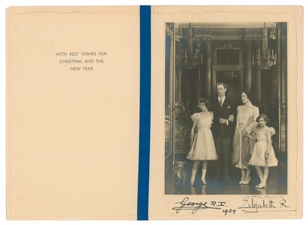 Lot #7442  King George VII and the Queen Mother Signed Christmas Card - Image 1