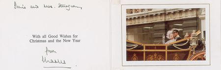 Lot #7445  Prince Charles Signed Christmas Card - Image 1