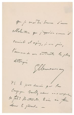 Lot #7406 Georges Clémenceau Autograph Letter Signed - Image 2
