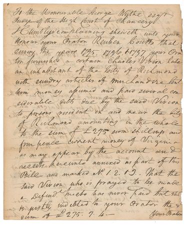 Lot #7193 George Wythe Autograph Endorsement Signed - Image 2