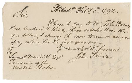 Lot #7236 John Blair, Jr. Autograph Document Signed - Image 1