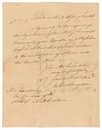 Lot #7213 John Langdon Autograph Letter Signed - Image 1