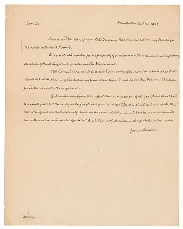 Lot #7009 James Madison Autograph Letter Signed - Image 1