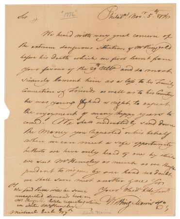 Lot #7162 Robert Morris Autograph Letter Signed - Image 1