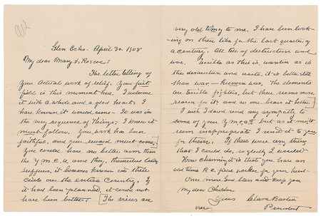 Lot #7289 Clara Barton Autograph Letter Signed - Image 1
