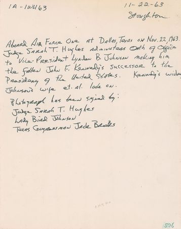 Lot #7111 Lyndon B. Johnson Inauguration Signed Photograph - Image 2