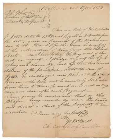 Lot #7122 Charles Carroll of Carrollton Letter Signed - Image 1