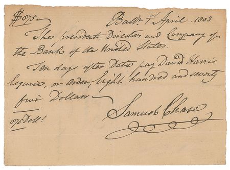 Lot #7124 Samuel Chase Autograph Document Signed - Image 1
