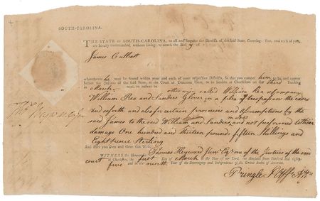 Lot #7144 Thomas Heyward, Jr Document Signed - Image 1