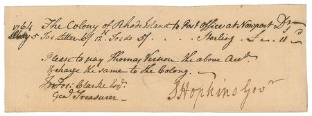 Lot #7146 Stephen Hopkins Document Signed - Image 1