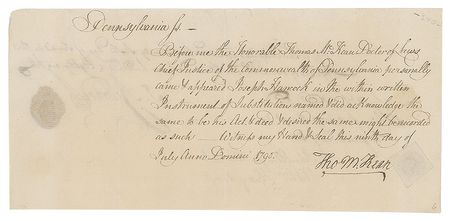 Lot #7156 Thomas McKean Document Signed - Image 1