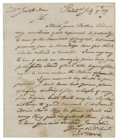 Lot #7160 Robert Morris Autograph Letter Signed - Image 1