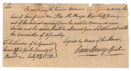 Lot #7171 Caesar Rodney Autograph Document Signed - Image 1