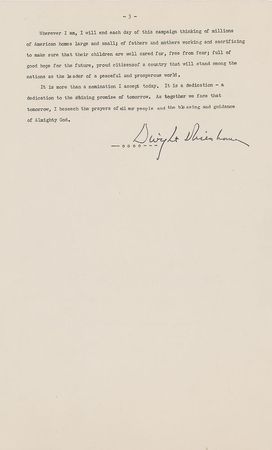 Lot #7107 Dwight D. Eisenhower Souvenir Typescript - Image 3