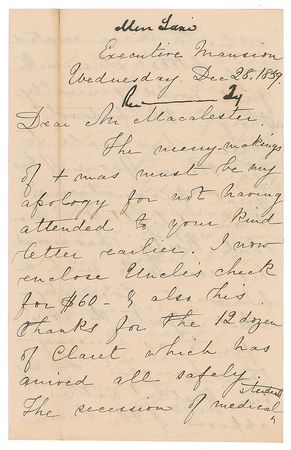 Lot #7030 Harriet Lane Autograph Letter Signed - Image 1