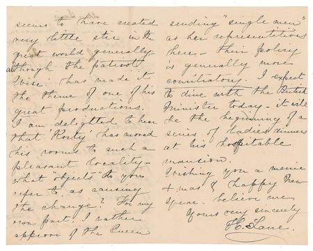 Lot #7030 Harriet Lane Autograph Letter Signed - Image 2