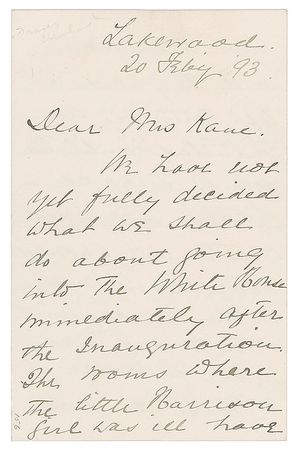 Lot #7043 Frances Cleveland Autograph Letter Signed - Image 1
