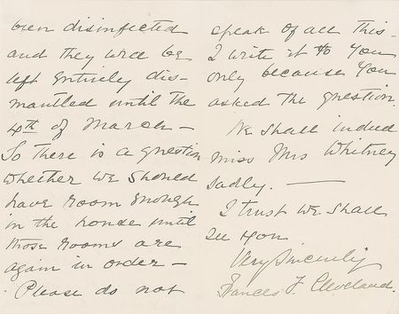 Lot #7043 Frances Cleveland Autograph Letter Signed - Image 2