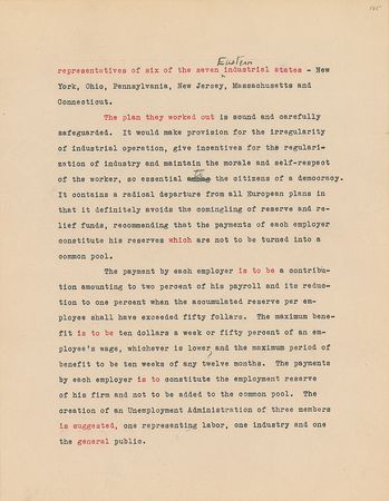Lot #7101 Franklin D. Roosevelt Hand-Corrected Manuscript: 'Looking Forward' - Image 2