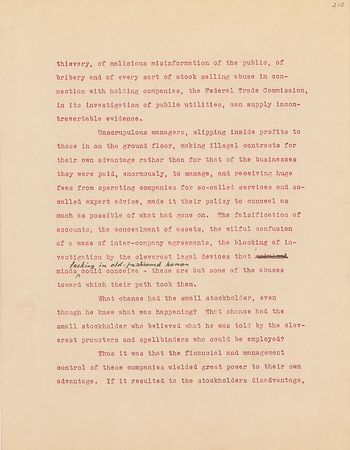 Lot #7101 Franklin D. Roosevelt Hand-Corrected Manuscript: 'Looking Forward' - Image 9