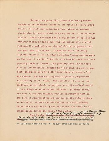 Lot #7101 Franklin D. Roosevelt Hand-Corrected Manuscript: 'Looking Forward' - Image 11