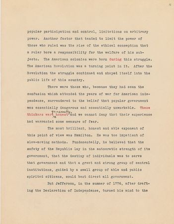Lot #7101 Franklin D. Roosevelt Hand-Corrected Manuscript: 'Looking Forward' - Image 19