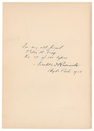 Lot #7102 Franklin D. Roosevelt Signed Book: 'Records of the Town of Hyde Park' - Image 2