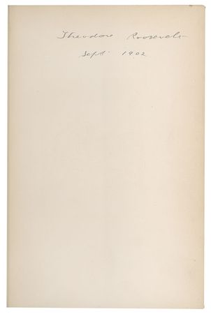 Lot #7060 Theodore Roosevelt Signed Book: 'Hunting Trips of a Ranchman' - Image 2