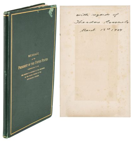 Lot #7057 Theodore Roosevelt Signed Book: '1903 State of the Union' - Image 1